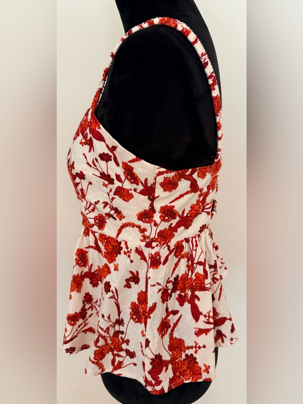 Forever 21 Babydoll Backless Peplum Cami Floral Top - Size L - Picture 4 of 6